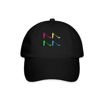 Buntes Alphorn Geschenk - Klangvolle Vielfalt - Baseballkappe - Schwarz/Schwarz - Vorne