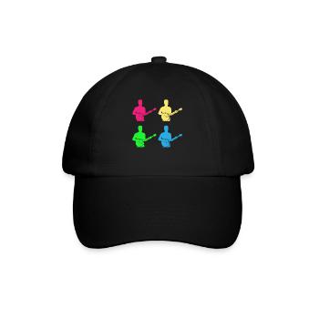 Buntes Banjo - Geschenk für Musikfans - Baseballkappe - Schwarz/Schwarz - Vorne