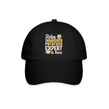 Kartoffelbrei Kartoffelpüree - Baseballkappe - Schwarz/Schwarz - Vorne