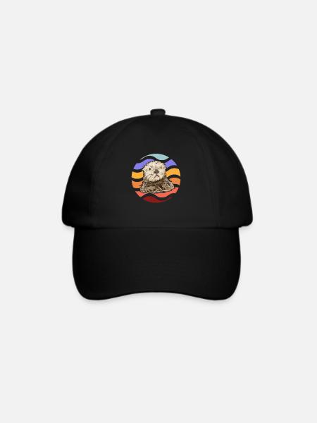 Seeotter - Baseballkappe - Schwarz/Schwarz