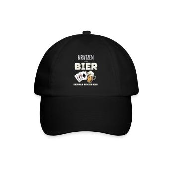 Kratzen und Bier - Baseballkappe - Schwarz/Schwarz - Vorne