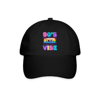 90er Jahre Vibe Musik Liebhaber Boomer Lustiges - Baseballkappe - Schwarz/Schwarz - Vorne