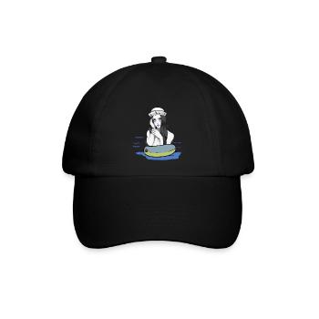 Seenot Schwimmring Matrosen Mädchen Meer schwimmen - Baseballkappe - Schwarz/Schwarz - Vorne
