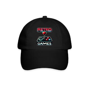 Retro-Spiele Leidenschaft - Baseballkappe - Schwarz/Schwarz - Vorne