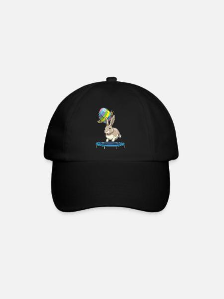 Hase Ostern Fitness - Baseballkappe - Schwarz/Schwarz
