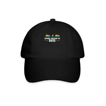 Mrs. & Mrs. 2025 Gay Pride Hochzeit Homo-Ehe - Baseballkappe - Schwarz/Schwarz - Vorne