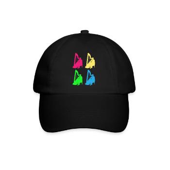 Bunte Harfenklänge Vielfalt Geschenk - Baseballkappe - Schwarz/Schwarz - Vorne