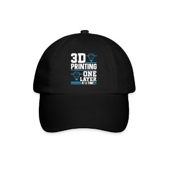 3D Drucker 3D Druck - Baseballkappe - Schwarz/Schwarz - Vorne