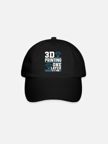 3D Drucker 3D Druck - Baseballkappe - Schwarz/Schwarz