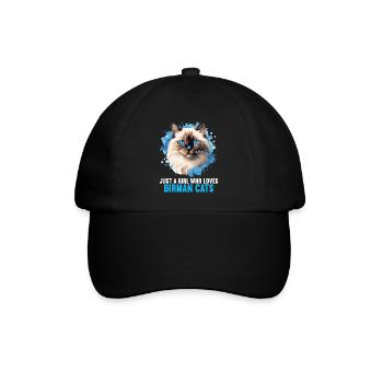 Birman Cat Birma Katze - Baseballkappe - Schwarz/Schwarz - Vorne
