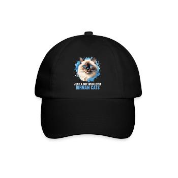Birman Cat Birma Katze - Baseballkappe - Schwarz/Schwarz - Vorne