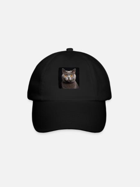 Cat Katzen British Shorthair Britisch Kurzhaar - Baseballkappe - Schwarz/Schwarz