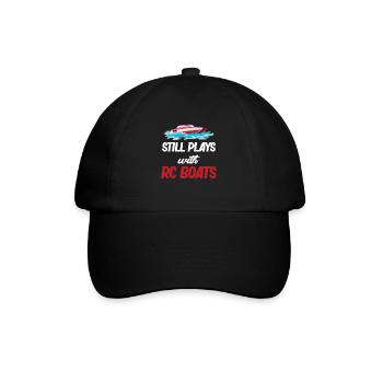 Spielt Immer Noch Mit Rc Boats Captain Airboat - Baseballkappe - Schwarz/Schwarz - Vorne