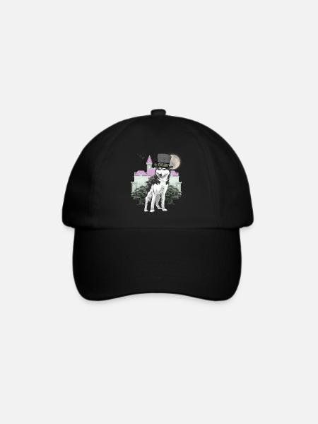 Wolf Fantasy Wölfe Märchenfigur Märchen Schloss - Baseballkappe - Schwarz/Schwarz