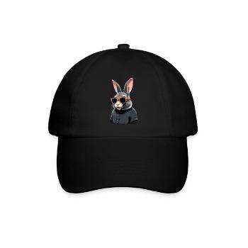 Ikonischer Papa Hase Osterhasen Streetwear Vater - Baseballkappe - Schwarz/Schwarz - Vorne