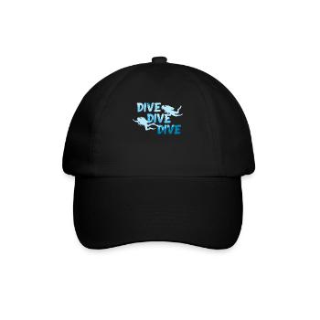 Tauchgang für einen Scuba Diver - Baseballkappe - Schwarz/Schwarz - Vorne