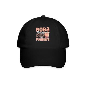 Chai Tee Schwarzer Tee Eistee Boba Tee - Baseballkappe - Schwarz/Schwarz - Vorne