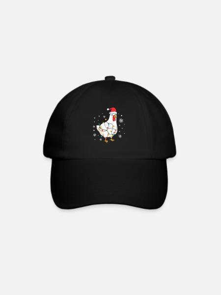 Huhn Weihnachten - Baseballkappe - Schwarz/Schwarz
