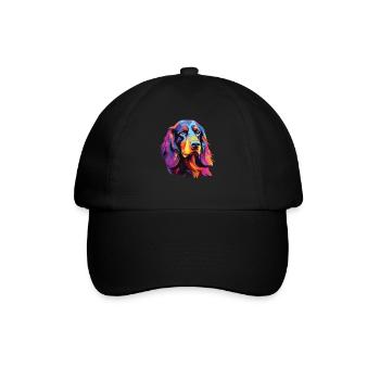 Wasserfarben Farbenfroher Gordon Setter - Baseballkappe - Schwarz/Schwarz - Vorne