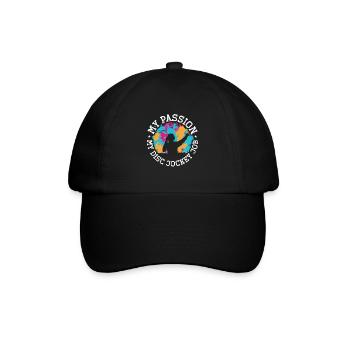 Disc Jockey My Passion My DJ Music Disc Jockeys - Baseballkappe - Schwarz/Schwarz - Vorne