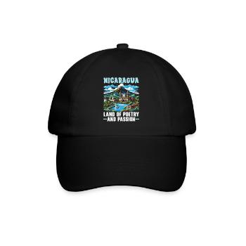 Ich liebe Nicaragua Nicaraguanische Flagge Nicaraguanischer Stolz - Baseballkappe - Schwarz/Schwarz - Vorne