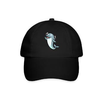 Delfin Emoticon - Baseballkappe - Schwarz/Schwarz - Vorne