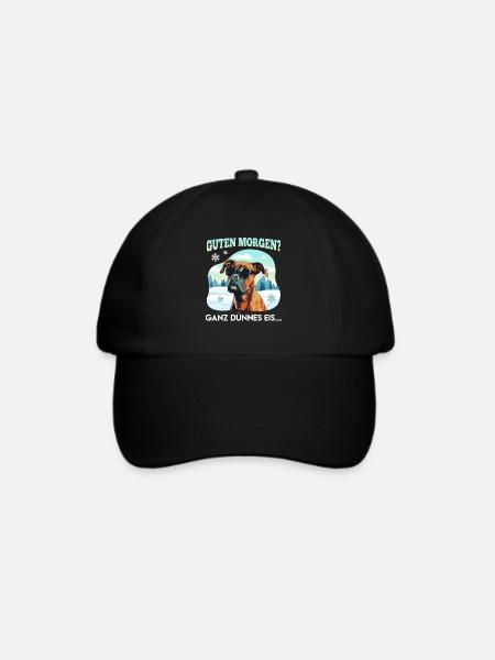 Deutscher Boxer GUTEN MORGEN? GANZ DÜNNES EIS... - Baseballkappe - Schwarz/Schwarz