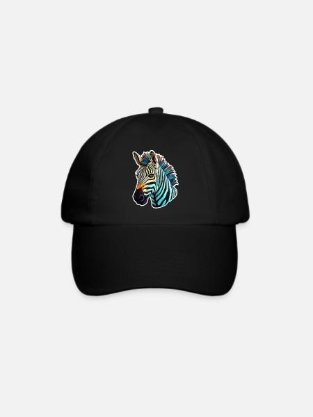Zebrakopf - Baseballkappe - Schwarz/Schwarz