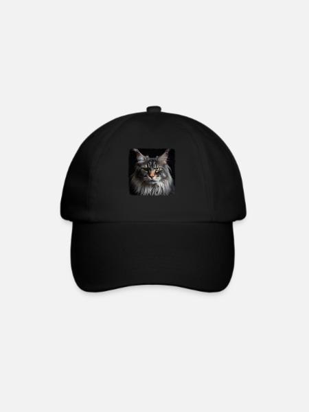 Maine Coon Kätzchen Maine Coon Katze - Baseballkappe - Schwarz/Schwarz