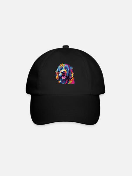 Wasserfarben Farbenfroher Barbet - Baseballkappe - Schwarz/Schwarz