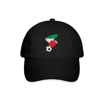 Italien Fußball Fußball Flagge - Baseballkappe - Schwarz/Schwarz - Vorne