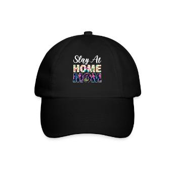Slay At Home Mom Virtueller Assistent - Baseballkappe - Schwarz/Schwarz - Vorne