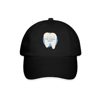 Zahnfee Humorvolle Spruchkunst - Baseballkappe - Schwarz/Schwarz - Vorne