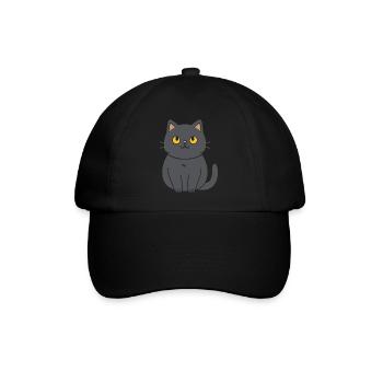 Chartreux kleine Katze - Baseballkappe - Schwarz/Schwarz - Vorne