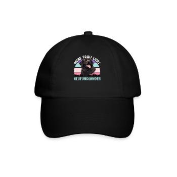 Newfie DIESE FRAU LIEBT NEUFUNDLÄNDER Besitzerin - Baseballkappe - Schwarz/Schwarz - Vorne