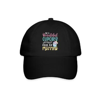 Cupcake Muffin Backen Geschenk - Baseballkappe - Schwarz/Schwarz - Vorne