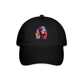 Wasserfarben Farbenfroher Gordon Setter - Baseballkappe - Schwarz/Schwarz - Vorne