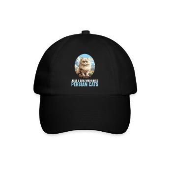 Persian Cat Perserkatze - Baseballkappe - Schwarz/Schwarz - Vorne