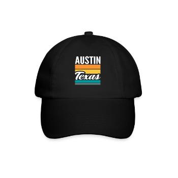 Austin Texas - Baseballkappe - Schwarz/Schwarz - Vorne