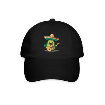 Avocado Mariachi Mexiko Musik Fiesta - Baseballkappe - Schwarz/Schwarz - Vorne