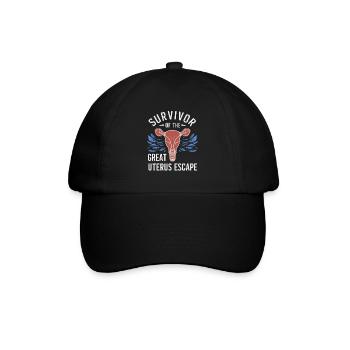 Hysterektomie-operation Zur Wiederherstellung Der - Baseballkappe - Schwarz/Schwarz - Vorne