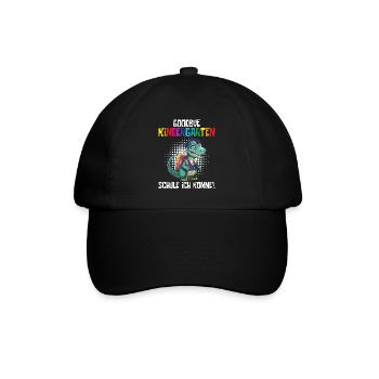 Schültüte Einschulung Dino Schulanfang - Baseballkappe - Schwarz/Schwarz - Vorne