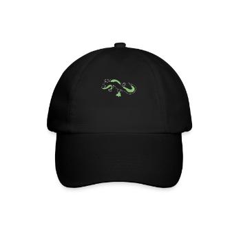 Lineart Gekkota Schopfeidechse Gecko Experte - Baseballkappe - Schwarz/Schwarz - Vorne