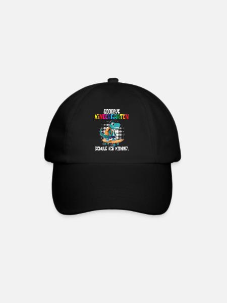 Schültüte Einschulung Dino Schulanfang - Baseballkappe - Schwarz/Schwarz