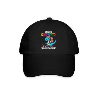 Schültüte Einschulung Dino Schulanfang - Baseballkappe - Schwarz/Schwarz - Vorne