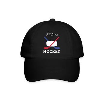 Ich kann nicht Ich habe Hockeyspieler Lustiger Hockeyspieler - Baseballkappe - Schwarz/Schwarz - Vorne