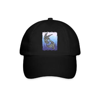 Schamane Keltische Vögel Natur Vogel Wald - Baseballkappe - Schwarz/Schwarz - Vorne