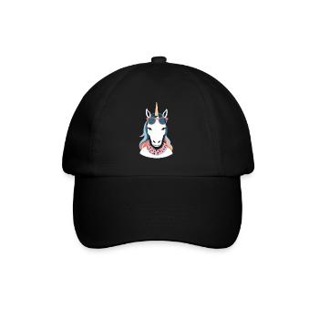 Einhorn Mama Einhörner Liebende Lustige Stylische - Baseballkappe - Schwarz/Schwarz - Vorne