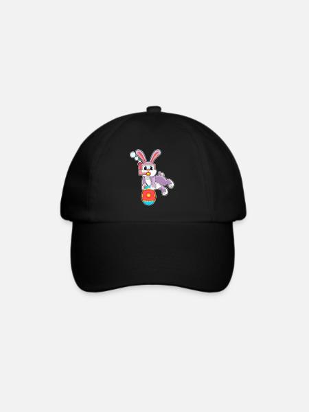 Hase Ostern Tauchen - Baseballkappe - Schwarz/Schwarz