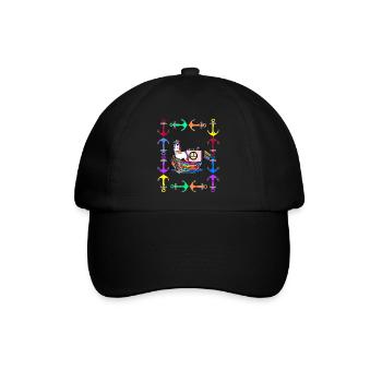 Regenbogen Einhörner Regenbogenfahne LGBT - Baseballkappe - Schwarz/Schwarz - Vorne